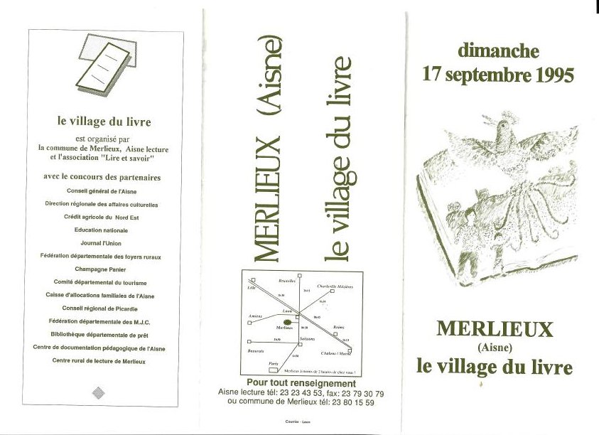 Programme Fête du Livre de Merlieux - 1995