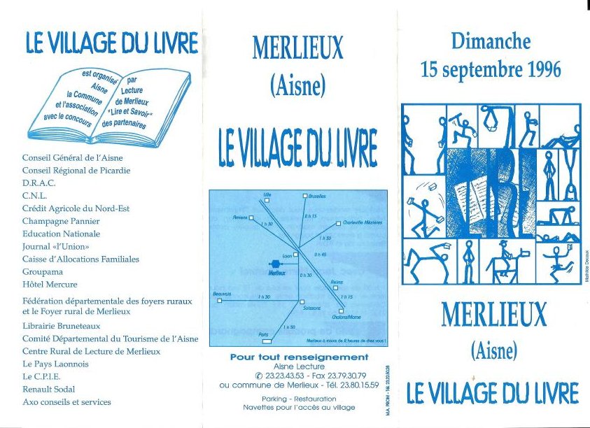 Programme Fête du Livre de Merlieux - 1996