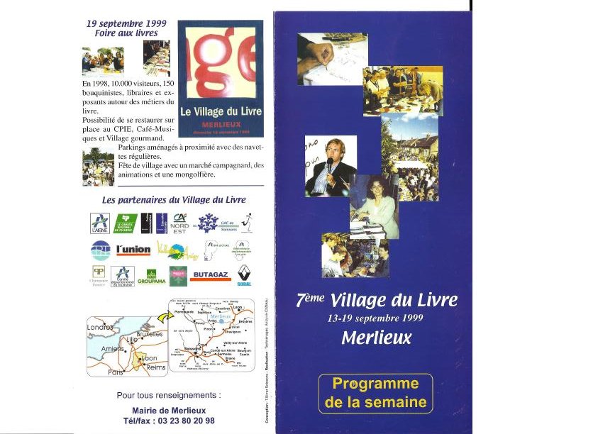 Programme Fête du Livre de Merlieux - 1999