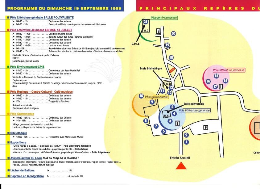 Programme Fête du Livre de Merlieux - 1999