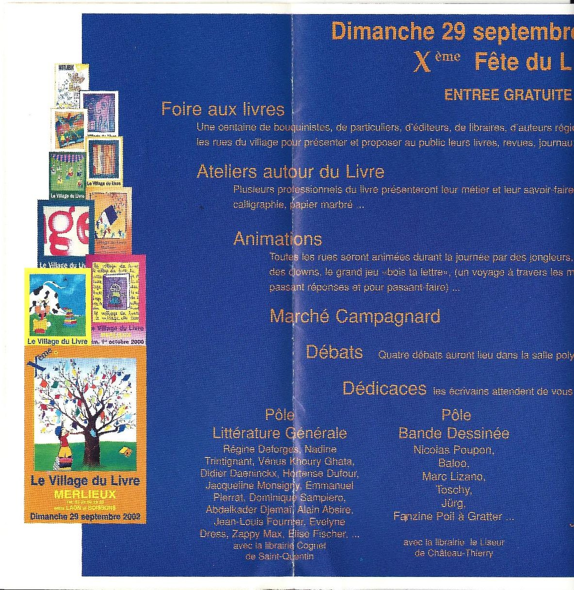 Programme Fête du Livre de Merlieux - 2002