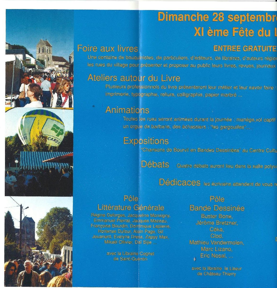 Programme Fête du Livre de Merlieux - 2003