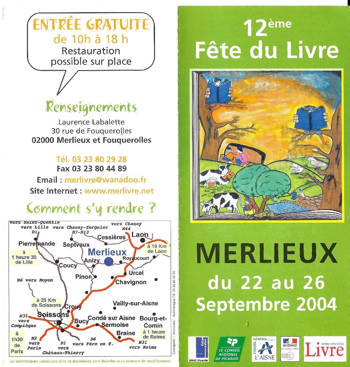 Programme Fête du Livre de Merlieux - 2004