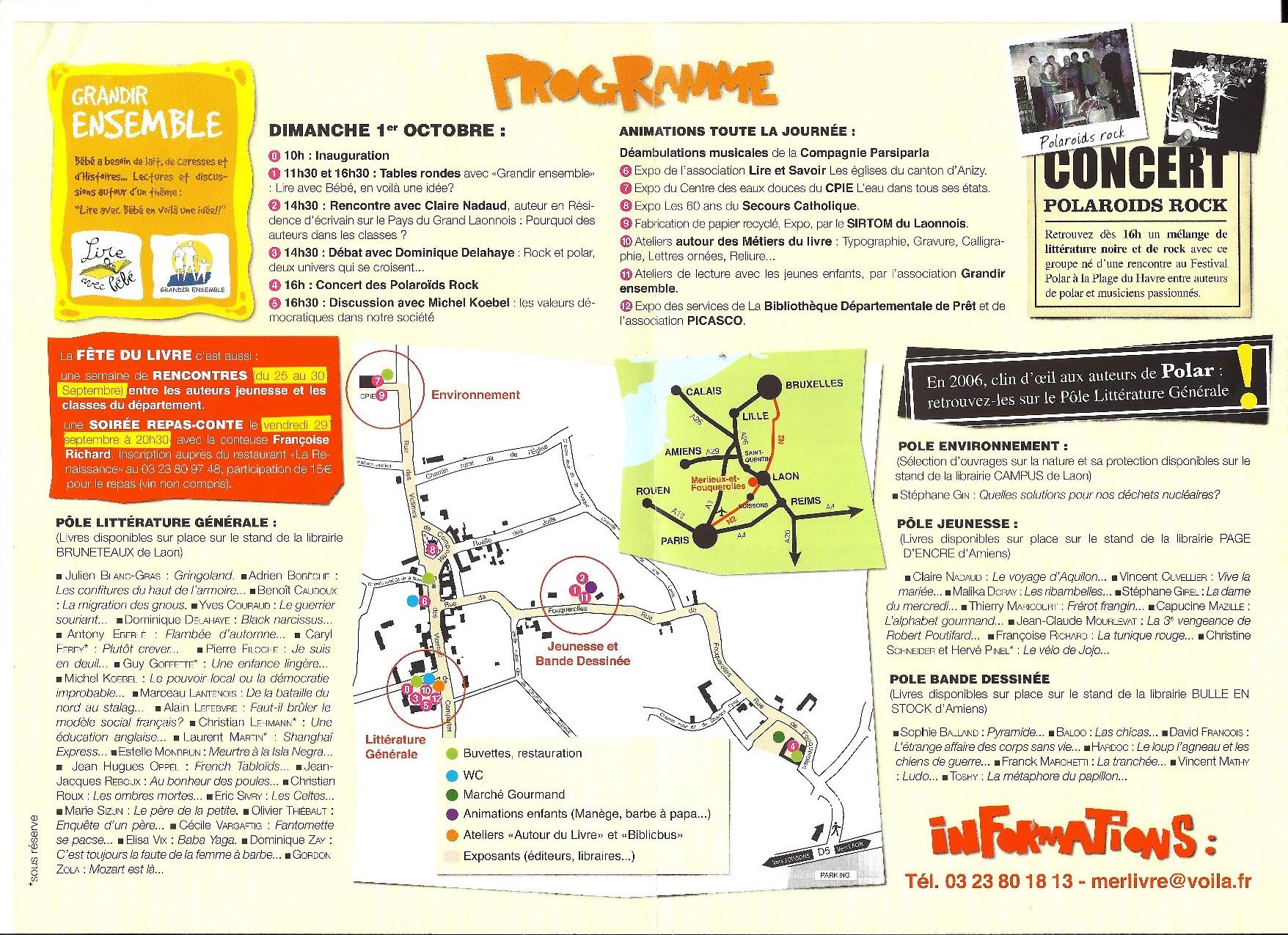 Programme Fête du Livre de Merlieux - 2006